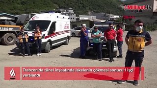 Yer: Trabzon! Tünel inşaatında iskele çöktü