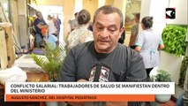 Conflicto salarial: Trabajadores de salud se manifiestan dentro del Ministerio