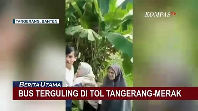 Bus Terguling di Tol Tangerang-Merak, 17 Penumpang Terluka Dibawa ke Rumah Sakit