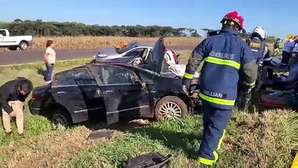 Seis pessoas ficam feridas em grave acidente na BR-467, próximo ao Contorno Oeste em Cascavel