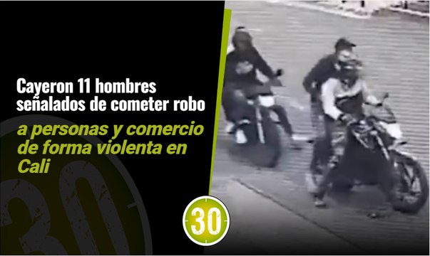 Once moto-ladrones fueron capturados en Cali