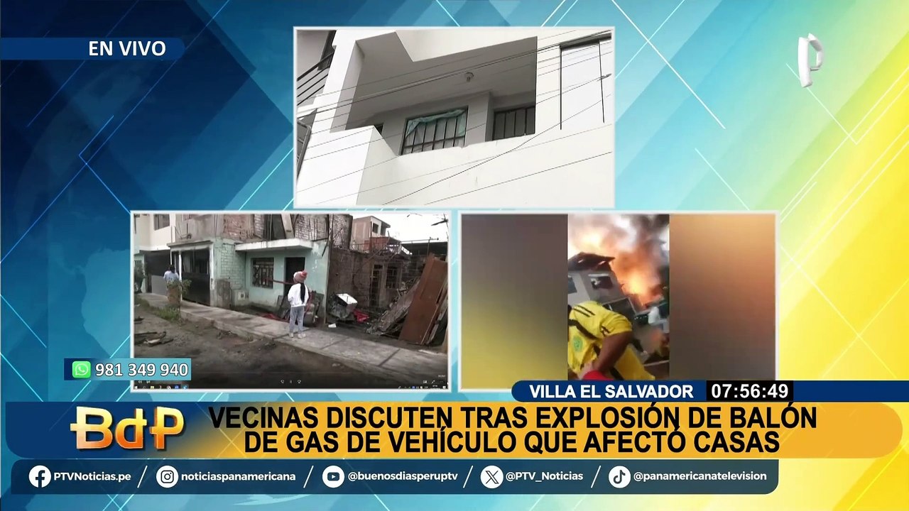 Corto circuito originado por llovizna habría ocasionado explosión de balón de gas de auto en VES