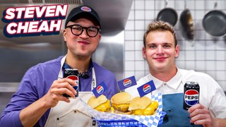 Teaching Steven Cheah the Proper Way to Cook a Burger | What's For Lunch presented by Pepsi