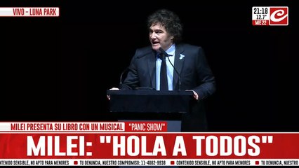 Habla Milei en la presentación de su libro en el Luna Park