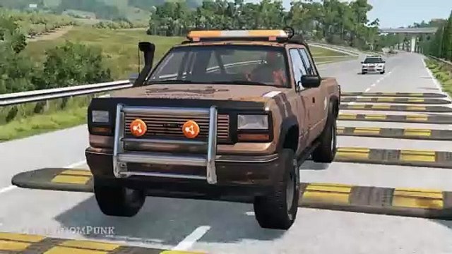 Cars vs 100 Speed Bumps #11 – BeamNG Drive - CrashBoomPunk