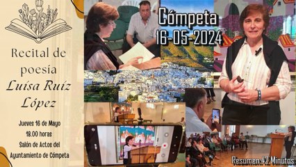 Recital de poesía, Luisa Ruiz López. Cómpeta 16-05-2024.