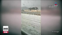 En plena ola de calor, cayó una fuerte granizada en Ecatepec