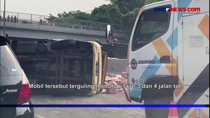 Imbas Mobil Boks Terguling, Tol Jagorawi KM 12 Arah Jakarta Macet hingga 5 KM