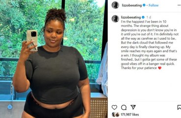 Lizzo 'happiest' she's been in almost a year