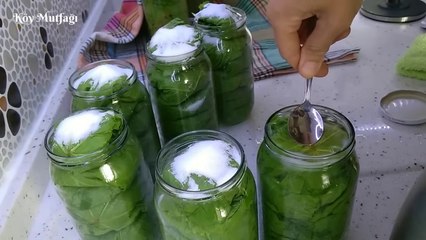 Yapraklarınız 2 Yıl Taze Kalacak ✅ %100 Garantili Tarif  Kavanoza Asma Yaprağı Nasıl Kurulur ?