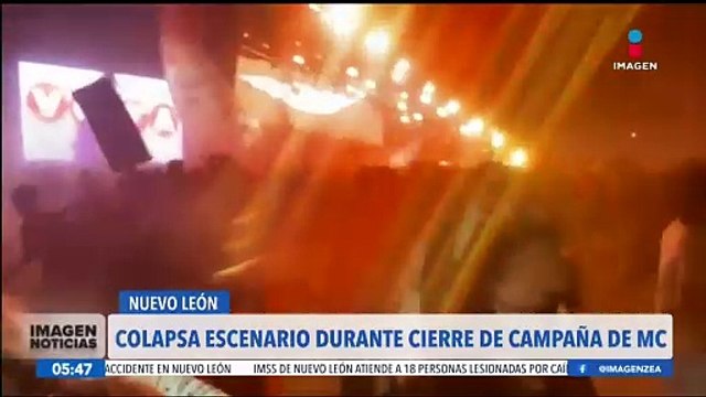 Se desploma escenario durante cierre de campaña de Lorenia Canavati en Nuevo León