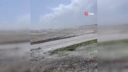 Ankara'yı dolu vurdu: Polatlı'da etkili olan dolu yağışı tarım arazilerine zarar verdi