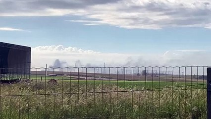 Moradores de Santa Tereza do Oeste visualizam fumaça de grande incêndio em empresa de Cascavel