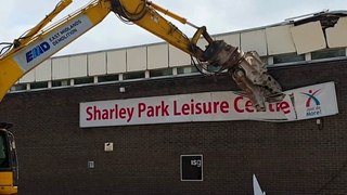 Demolition starts on the Sharley Park Leisure Centre in Clay Cross