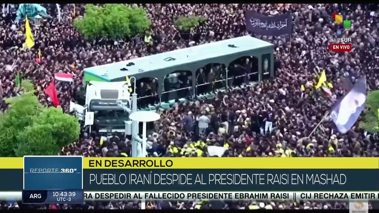 Restos mortales del presidente Raisi llegan a Mashad