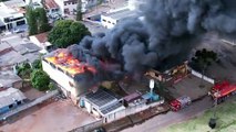 Imagens aéreas mostram proporções de incêndio em empresa no Parque São Paulo