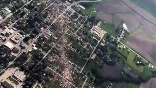 Разрушительный след от торнадо в Гринфилде (Айова, США, 22.05.2024)