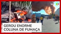 Carreta carregada com oxigênio explode em Vespasiano (MG); vídeos mostram desespero