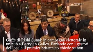 Gb, gaffe di Sunak in Galles: «Aspettate gli Europei?» Ma la Nazionale è fuori...