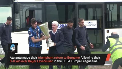 Atalanta return to Bergamo after Europa League triumph