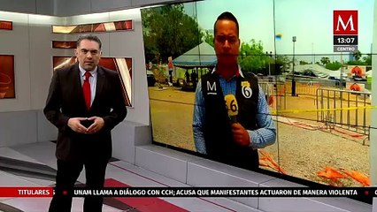 Autoridades ya resguardan la zona de colapso del escenario en San Pedro, NL