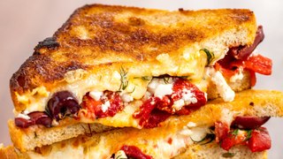 This Greek Grilled Cheese Is Our Favorite Way To Get Our Veggies In
