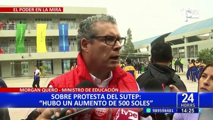 Ministro de Educación anuncia dialogo con Sutep tras inicio de paro indefinido