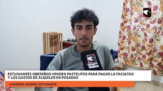 Estudiantes obereños venden pastelitos para pagar la facultad y los gastos de alquiler en Posadas