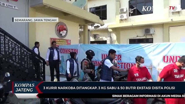 3 Kurir Narkoba Ditangkap, 3 Kg Sabu & 50 Butir Ekstasi Disita Polisi