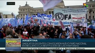 En Argentina sindicatos docentes convocaron un nuevo paro nacional