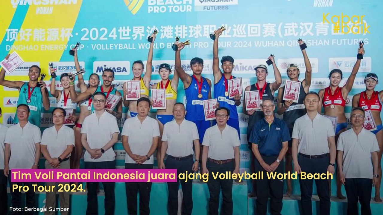 CETAK SEJARAH, TIM VOLI PANTAI INDONESIA RAIH MEDALI EMAS TINGKAT DUNIA UNTUK PERTAMA KALINYA, WORLD BEACH PRO TOUR 2024