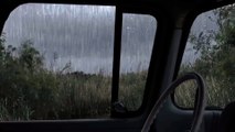 Powerful night thunderstorm - Heavy Rain and Thunder - Rain Sounds for sleep - 1 hour Windy Rain (1080p)