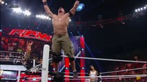 John Cena and AJ Lee kiss after Cena's victory over Dolph Ziggler_ Raw, Nov. 26, 2012