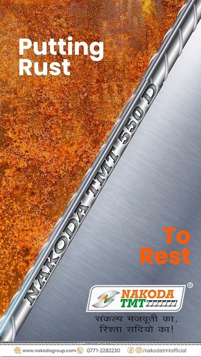 NAKODA TMT stands strong against the attack of rust to ensure that the construction stay sturdy for a long time!!!....#Nakoda #TMTBars #construction #strength #durability #longevity #corrosion #buildingmate