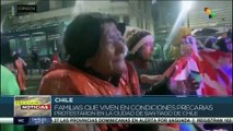 Familias en condiciones precarias protestaron en la ciudad de Santiago de Chile