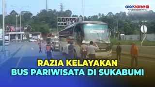 Tekan Kecelakaan saat Libur Panjang, Petugas Gabungan Razia Kelayakan Bus Pariwisata di Sukabumi