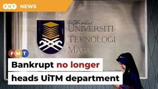 Bankrupt academic no longer heads UiTM department