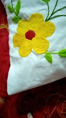 Hand embroidery cushion cover