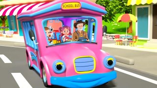Wheels On The Bus, Pink Bus and Kindergarten Rhyme for Babies