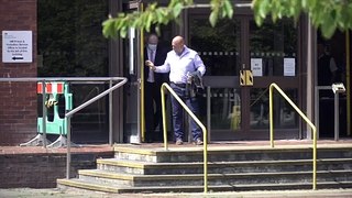 Stewart Powell  - wearing a Covid mask - leaving Folkestone Magistrates' Court