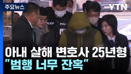 '아내 살해' 대형 로펌 변호사, 1심 징역 25년..."범행 너무 잔혹" / YTN