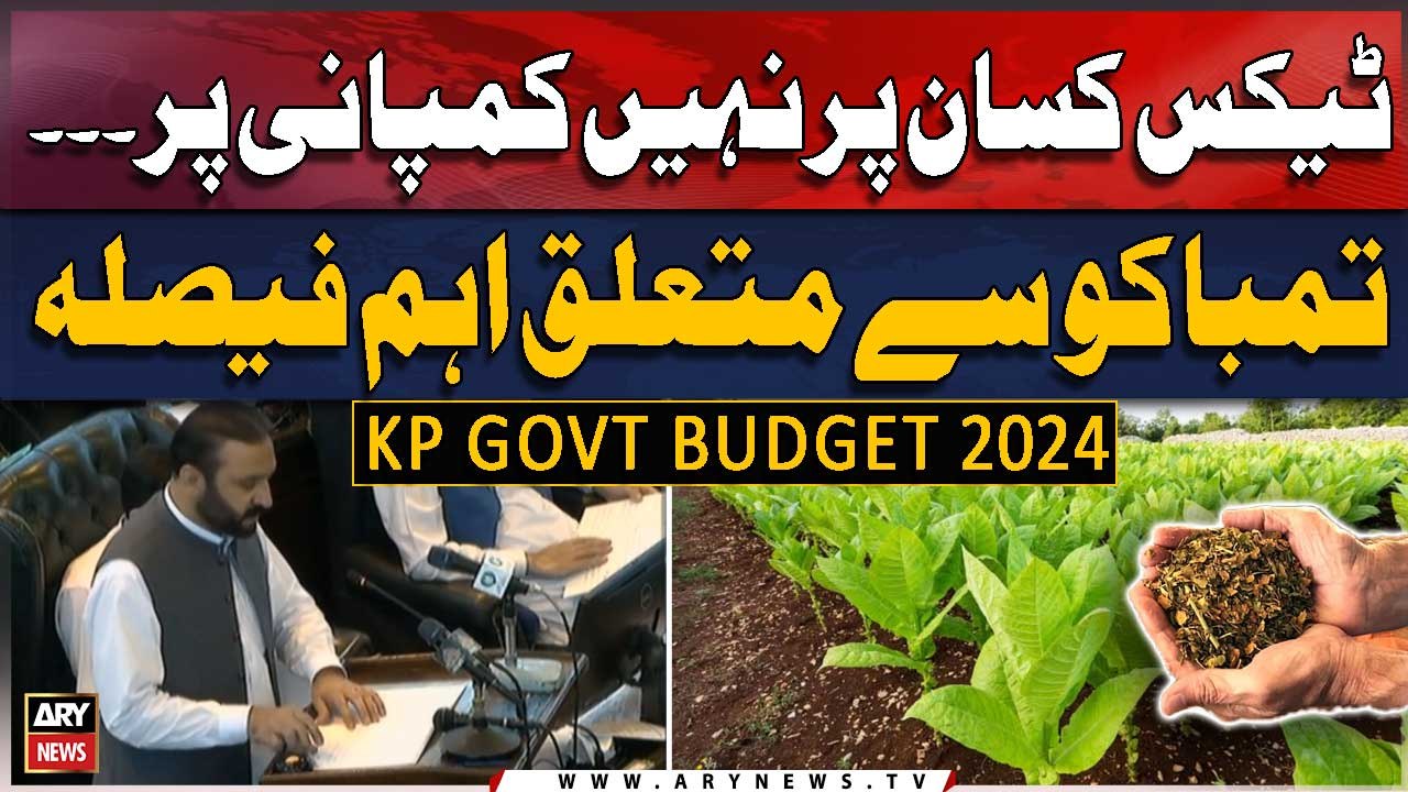 KP Budget 2024-25: Tax Farmer Par Nahi, Tobacco Companies Par" - KP Govt Takes Big Deicison