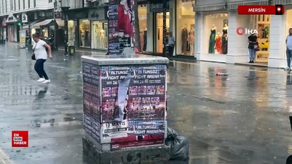 Mersin'de etkili olan yağış, vatandaşlara zor anlar yaşattı