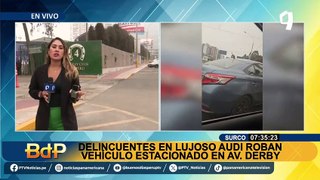 Surco: Delincuentes utilizan lujoso audi para robar autopartes de vehículos en av. El Derby