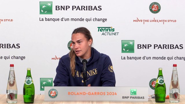 Tennis - Roland-Garros 2024 - Aryna Sabalenka : This rivalry we have with Iga Swiatek is great