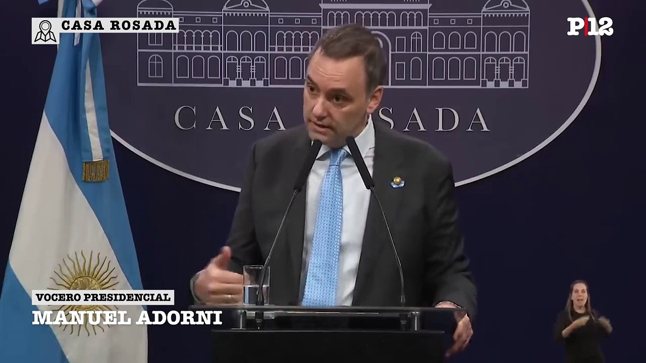 Adorni contradijo la misiva de España y aseguró que Milei viajó a España "por cuestiones de Estado"