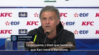 PSG - Luis Enrique maintient qu'il aimerait voir Xavi rester à Barcelone