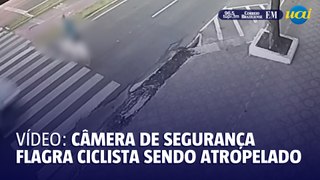 Camera de segurança flagra atropelamento de ciclista