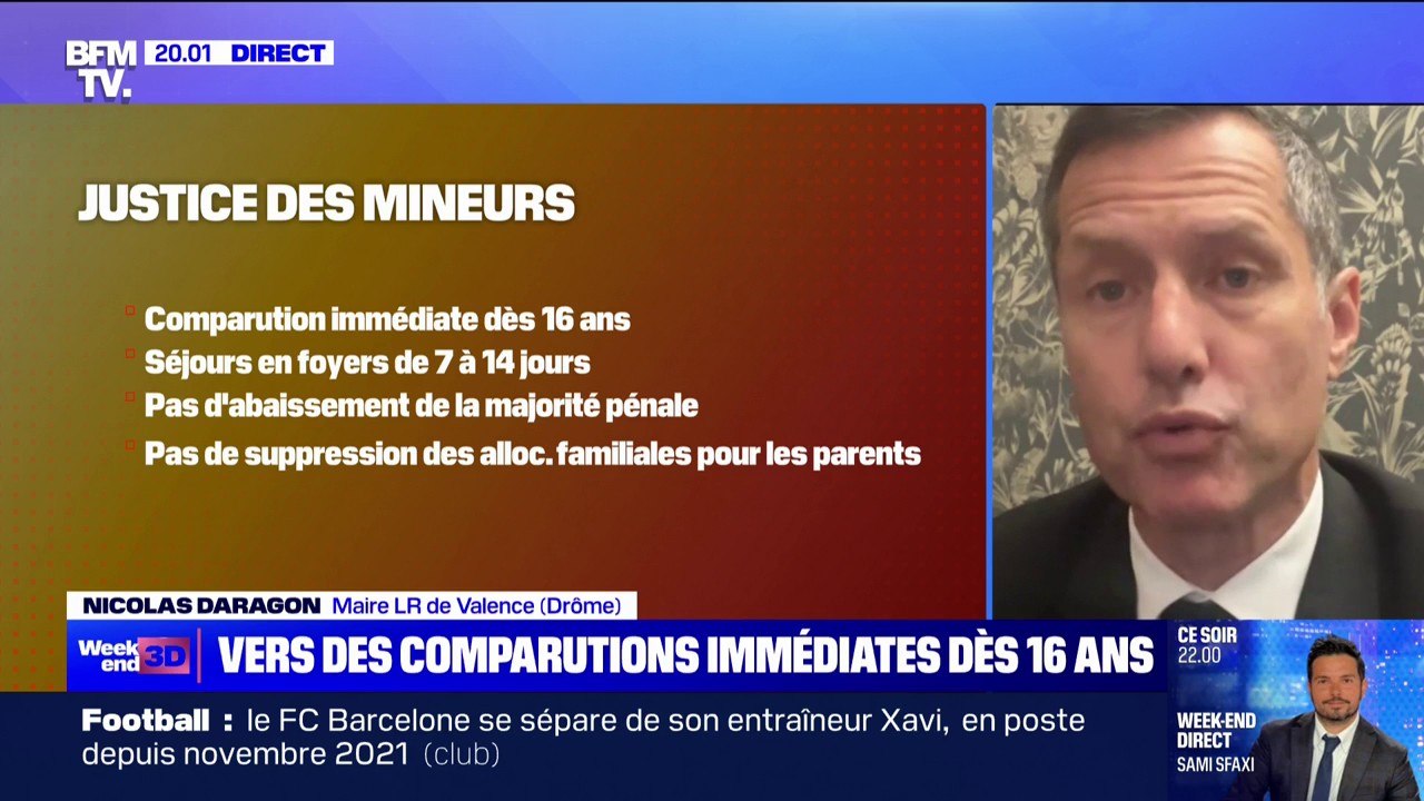Justice des mineurs: "Il y a une forme de prise de conscience, de lucidité" selon Nicolas Daragon, maire LR de Valence (Drôme)