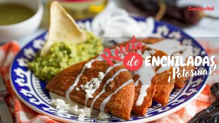 Cómo hacer enchiladas potosinas rellenas de salsa y queso | Recetas Tradicionales | Cocina Vital